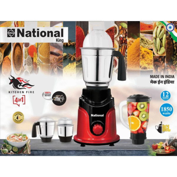 National Kitchen Fire 4 in 1 Mixer Blender-1850W