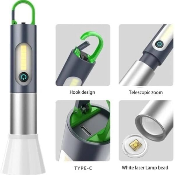 Zoomable LED Flashlight 4Modes Light Floodlight Suitable for Torch Outdoor Camping