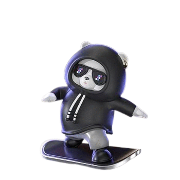 New Dashboard Car Decorations Skateboard Bear Magnetic Parking Number Plate