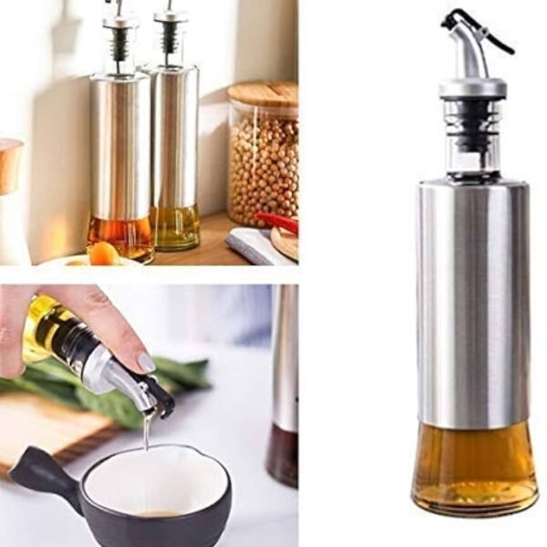 Kitchen Oil Jar Glass with Steel Cover Body 500ml