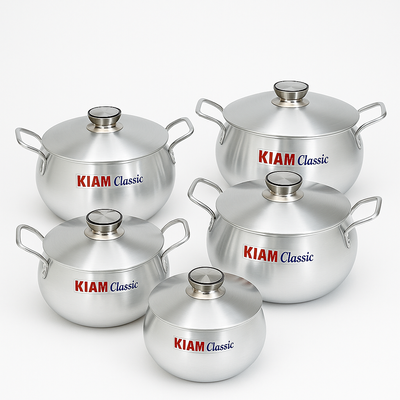 Kiam Heavy Thick Base Belly Shape Saucepan 10 in 1 set