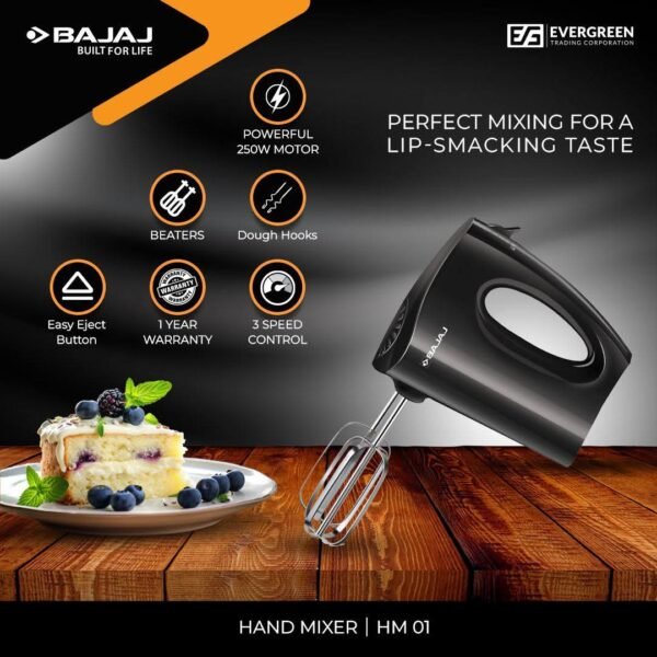 Bajaj Powerful 250W Hand Mixer - HM-01